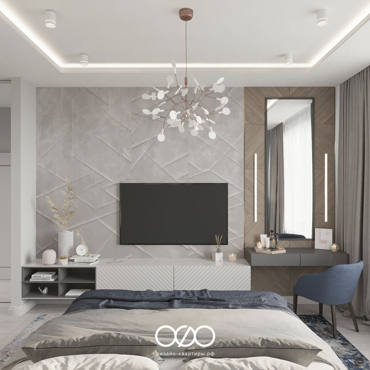 Дизайн спальни в типовой квартире