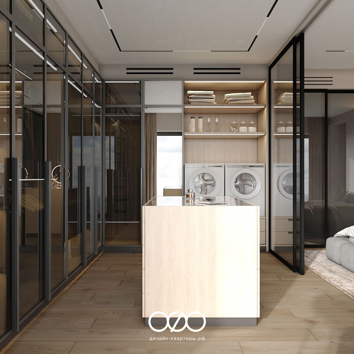 Дизайн-проект 3-комнатной квартиры 128 м2 в современном стиле, Москва, ЖК D1