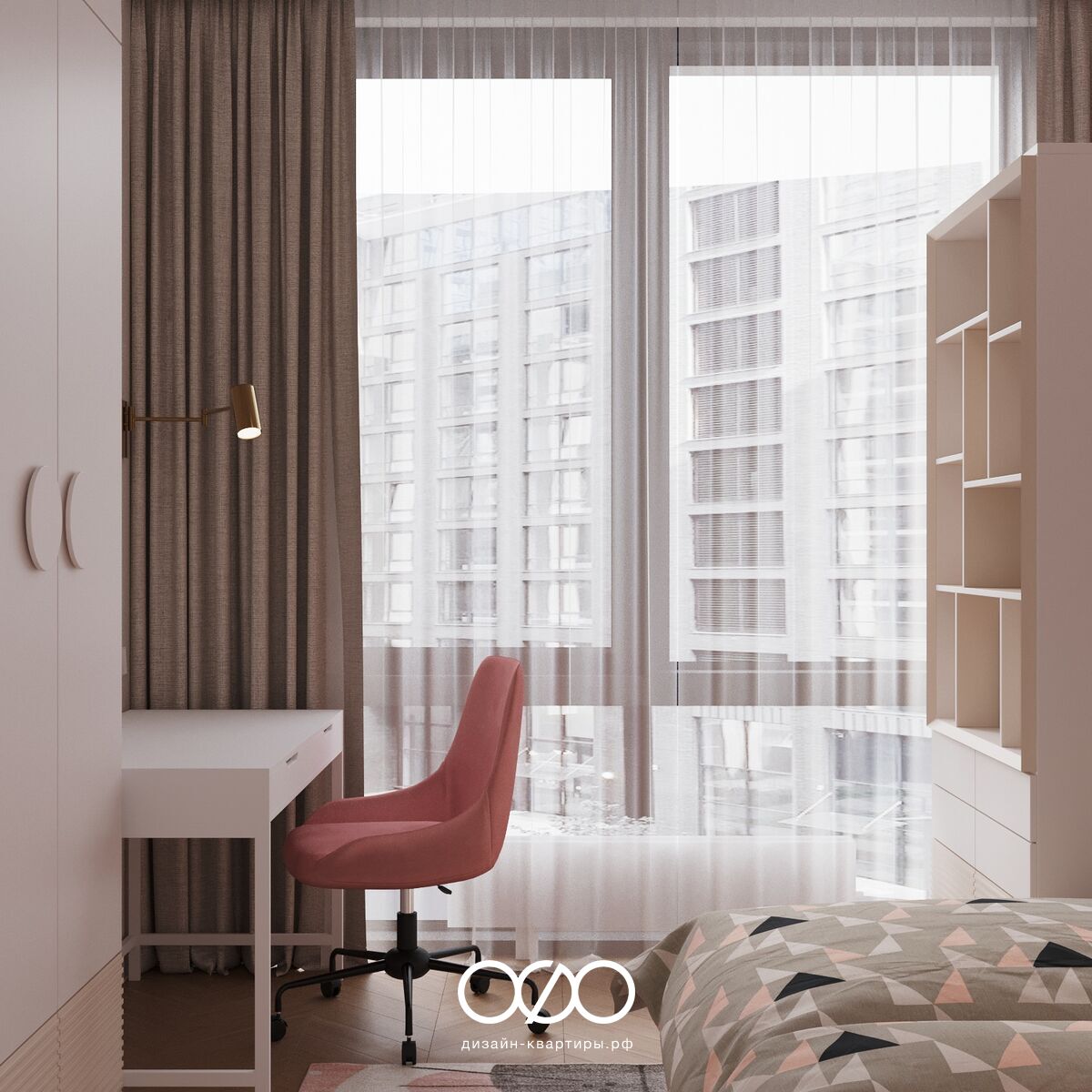 Дизайн 3-комнатной квартиры 74 м² в стиле классика, Москва, ЖК ILove