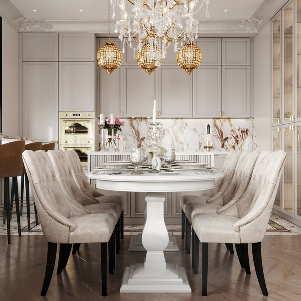 Дизайн кухни в стиле неоклассика для квартиры