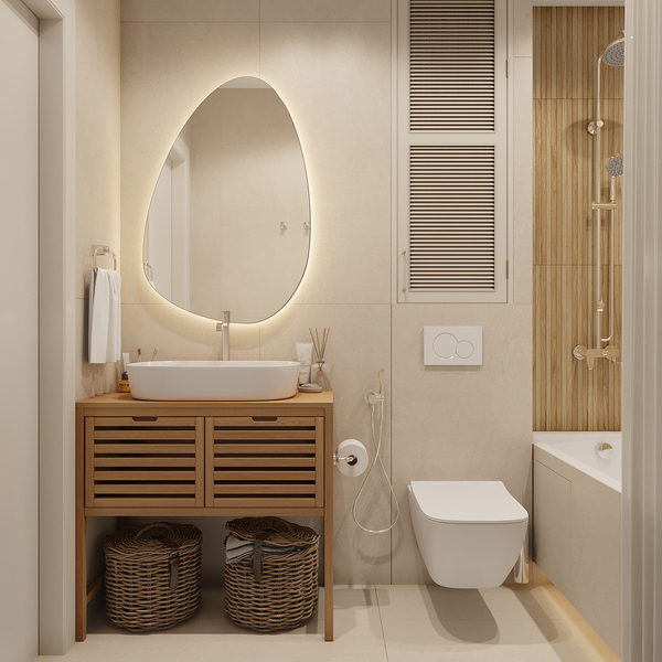 Дизайн санузла в скандинавском стиле — простота и комфорт