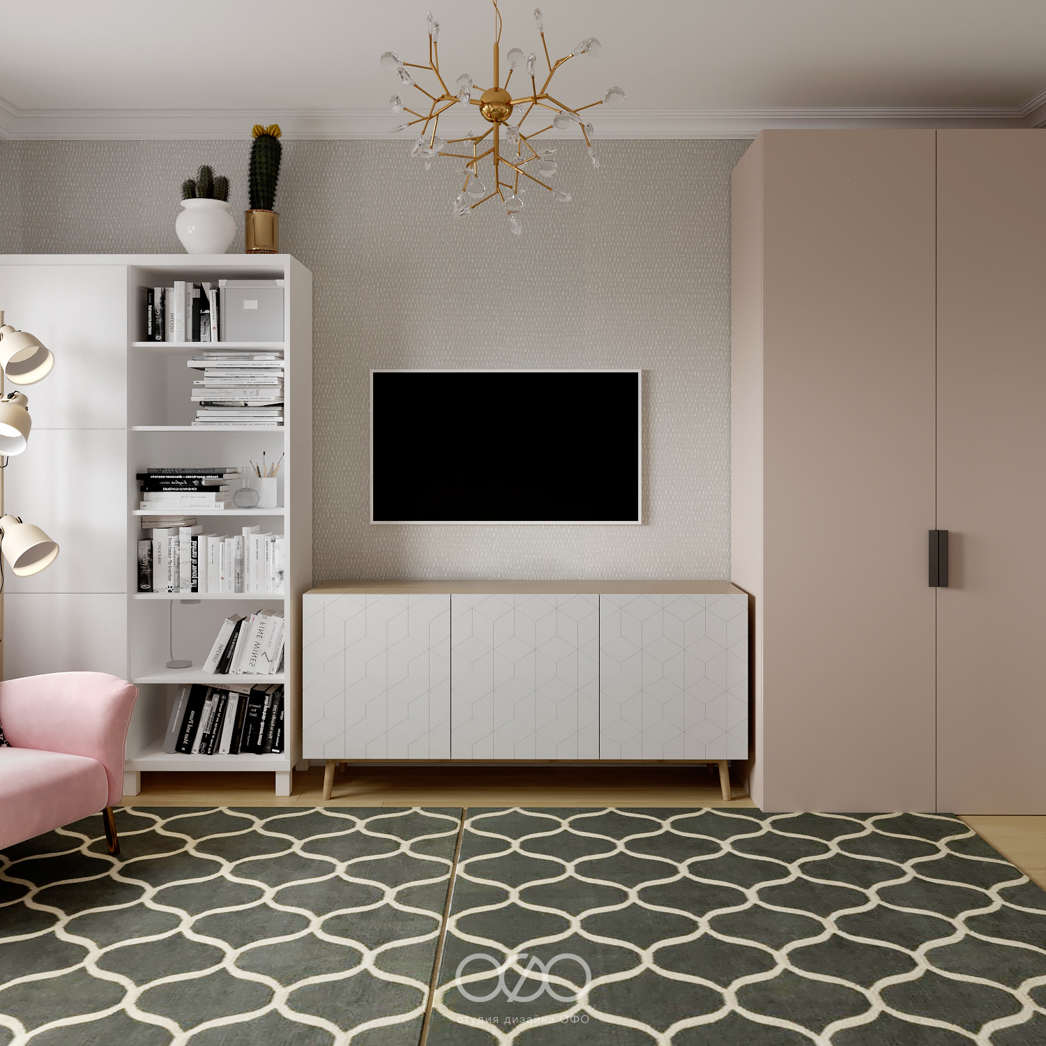Дизайн-проект 2-комнатной квартиры в неоклассическом стиле в ЖК Селигерская