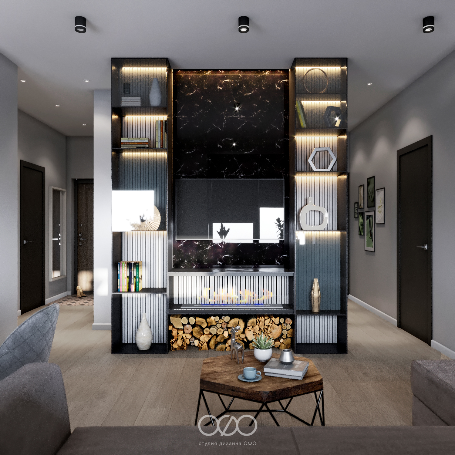 Дизайн-проект 3-комнатной квартиры в современном стиле в ЖК Маяковский
