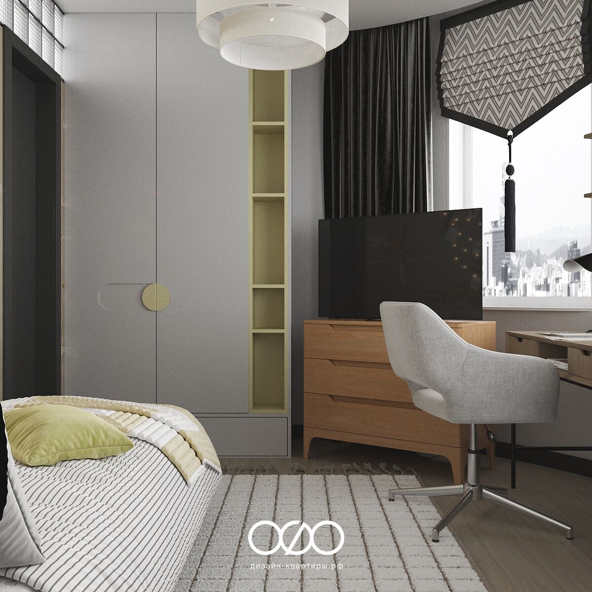 Дизайн-проект 2-комнатной квартиры 70 м2 в современном стиле. Москва, м. Жулебино.