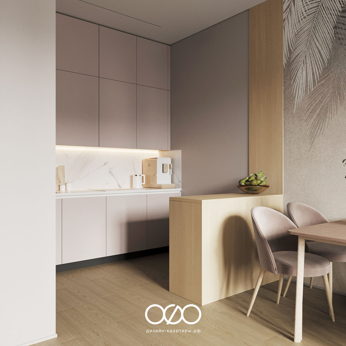 Дизайн-проект 2-комнатной квартиры 65 м2 в стиле современный минимализм. Москва, ЖК Nagatino i-land.