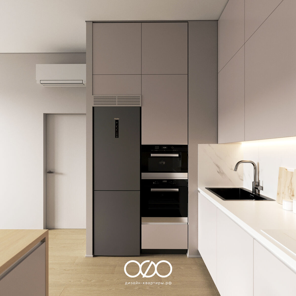 Дизайн угловой кухни с холодильни&shy;ком