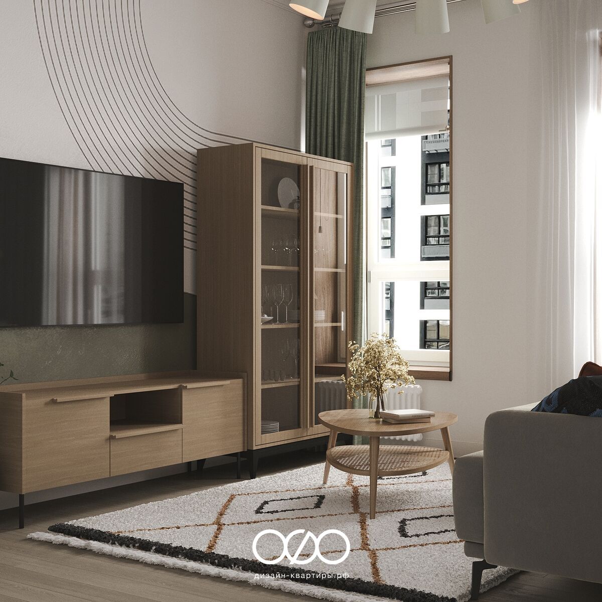 Дизайн гостиной с телевизором