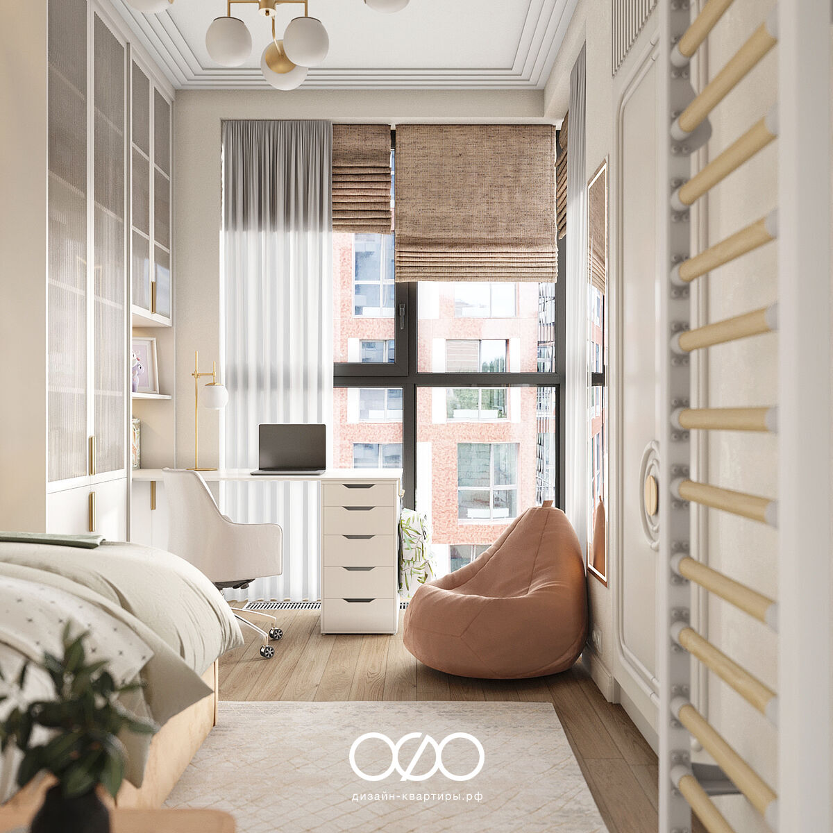 Дизайн-проект 3-комнатной квартиры 71 м² в стиле современная классика, Москва, ЖК RDD