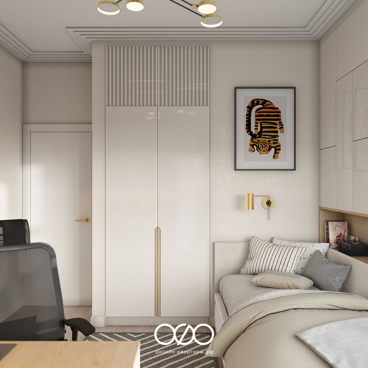 Дизайн-проект 3-комнатной квартиры 71 м² в стиле современная классика, Москва, ЖК RDD