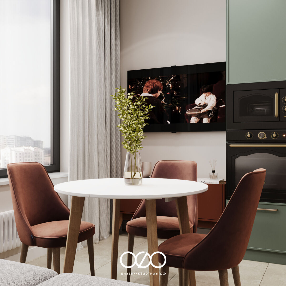 Дизайн 2-комнатной квартиры 75 м² в современном стиле, Москва, ЖК Foriver