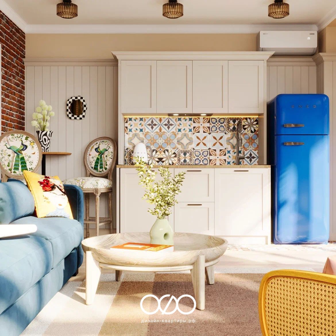 Уютный проект в эклектичном стиле: лофт, этно и современность в трёхкомнатной квартире ЖК «Аквапарк». Решения, советы и вдохновение.