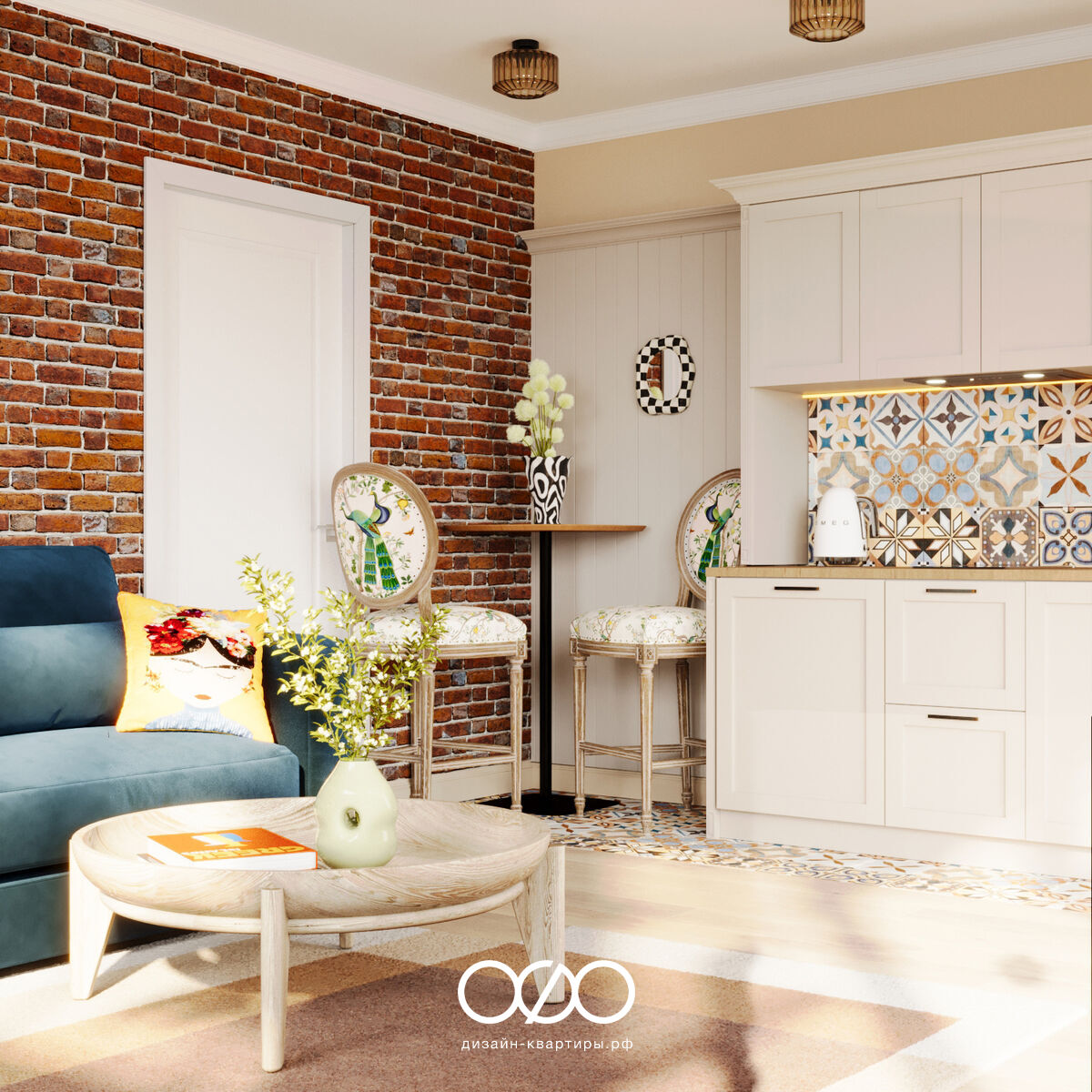 Уютный проект в эклектичном стиле: лофт, этно и современность в трёхкомнатной квартире ЖК «Аквапарк». Решения, советы и вдохновение.