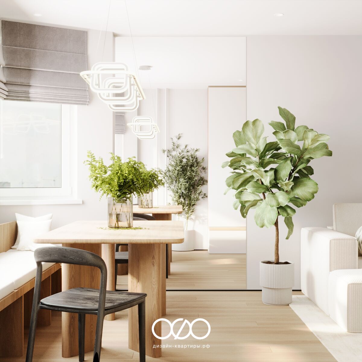 Дизайн-проект 4-комнатной квартиры 80 м² в Москве. Грамотная перепланировка и светлый современный интерьер для семьи с детьми.