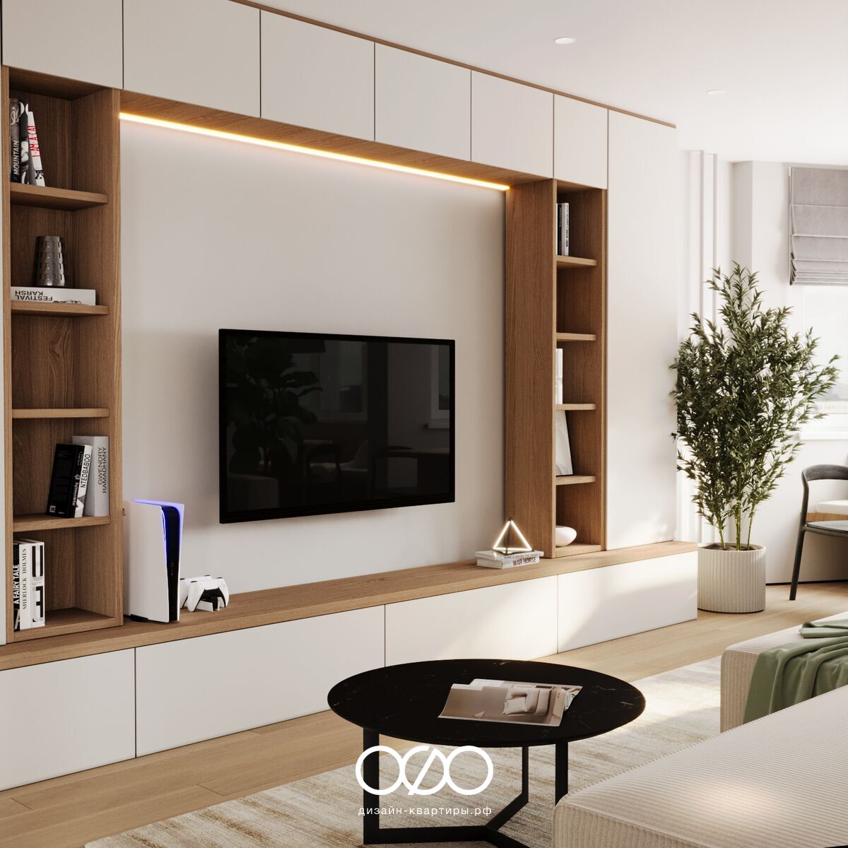 Дизайн-проект 4-комнатной квартиры 80 м² в Москве. Грамотная перепланировка и светлый современный интерьер для семьи с детьми.