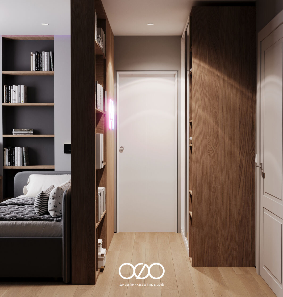 Дизайн-проект 4-комнатной квартиры 80 м² в Москве. Грамотная перепланировка и светлый современный интерьер для семьи с детьми.