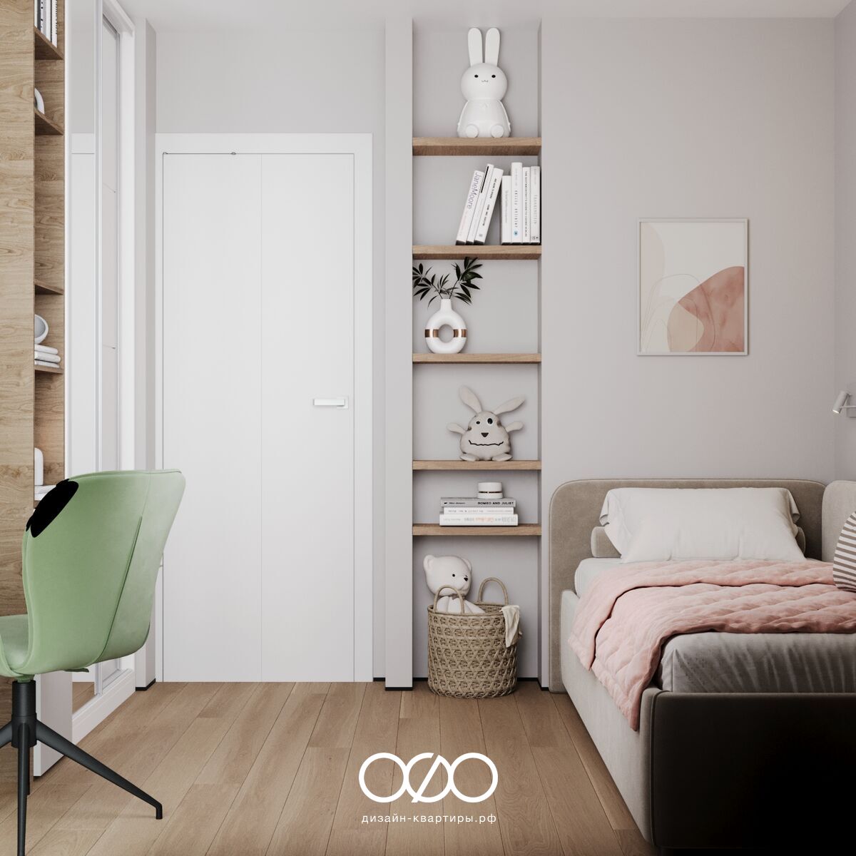 Дизайн-проект 4-комнатной квартиры 80 м² в Москве. Грамотная перепланировка и светлый современный интерьер для семьи с детьми.