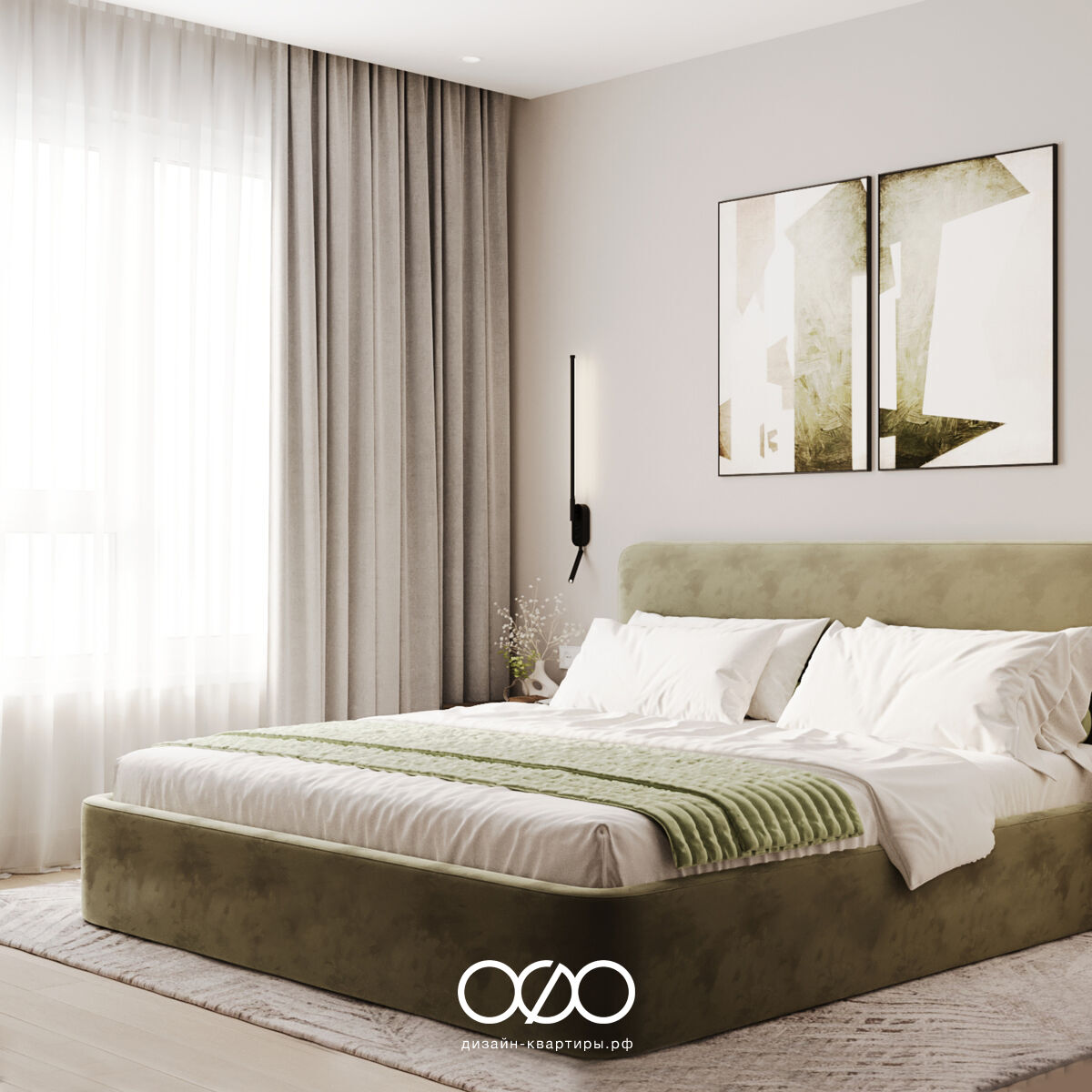 Современный дизайн квартиры 62 м² возле метро Кантемировская. Реальный дизайн-проект: кухня, гостиная, спальня и санузел.