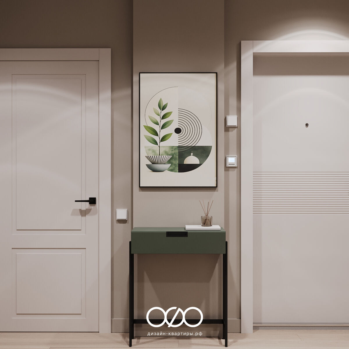 Современный дизайн квартиры 62 м² возле метро Кантемировская. Реальный дизайн-проект: кухня, гостиная, спальня и санузел.