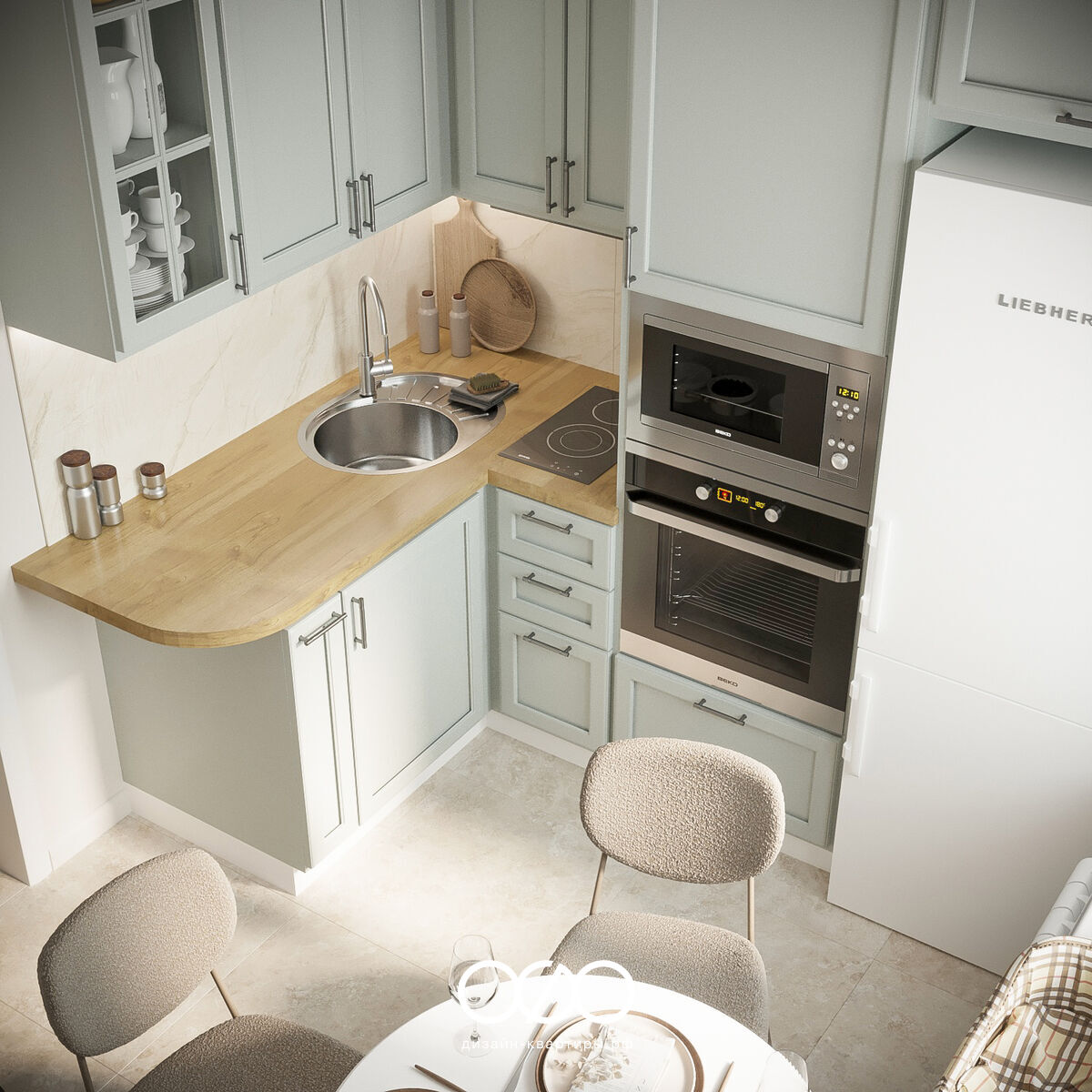 Современный дизайн квартиры 52 м² в Ясенево без лишнего декора. Удобный интерьер для жизни и легкой уборки. Реальный проект.