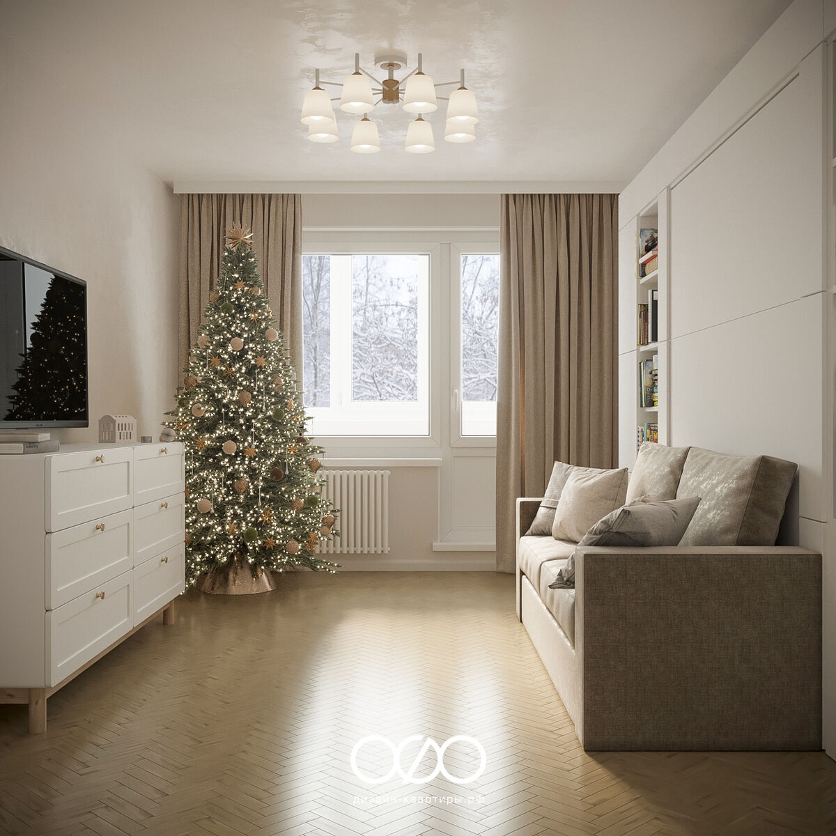 Современный дизайн квартиры 52 м² в Ясенево без лишнего декора. Удобный интерьер для жизни и легкой уборки. Реальный проект.