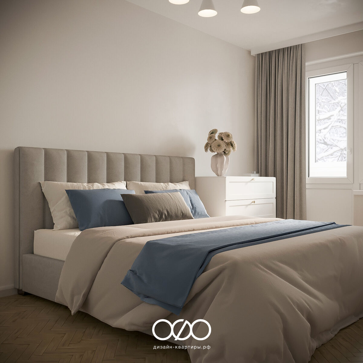 Современный дизайн квартиры 52 м² в Ясенево без лишнего декора. Удобный интерьер для жизни и легкой уборки. Реальный проект.