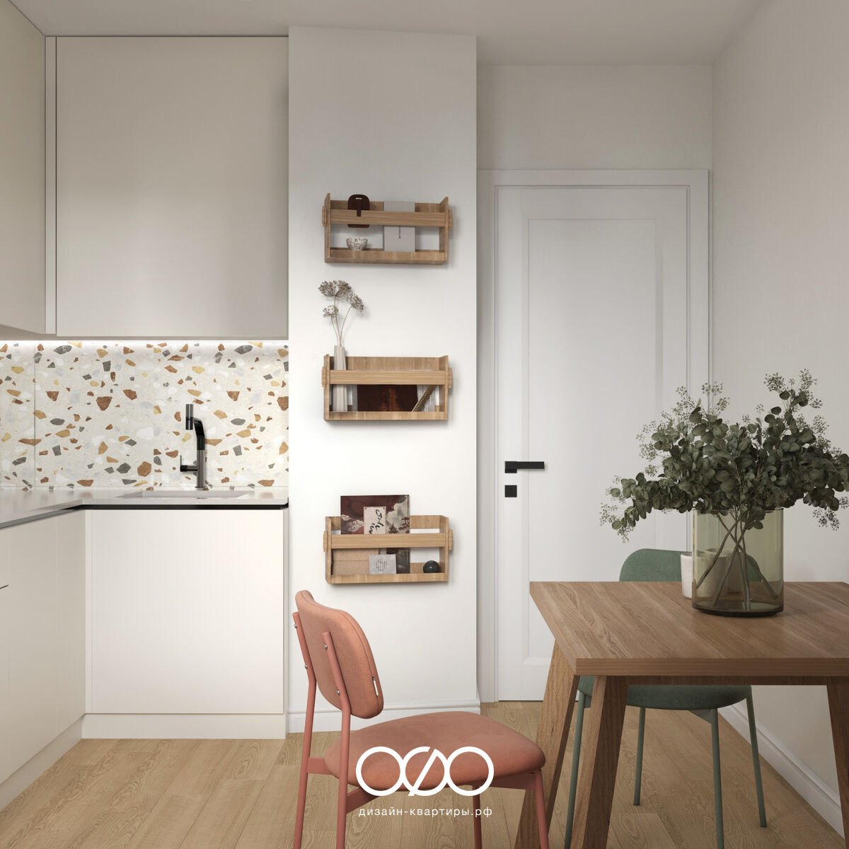 Яркий дизайн квартиры 43 м² в Москве. Уютный интерьер с характером, продуманное хранение и удобные решения для жизни.