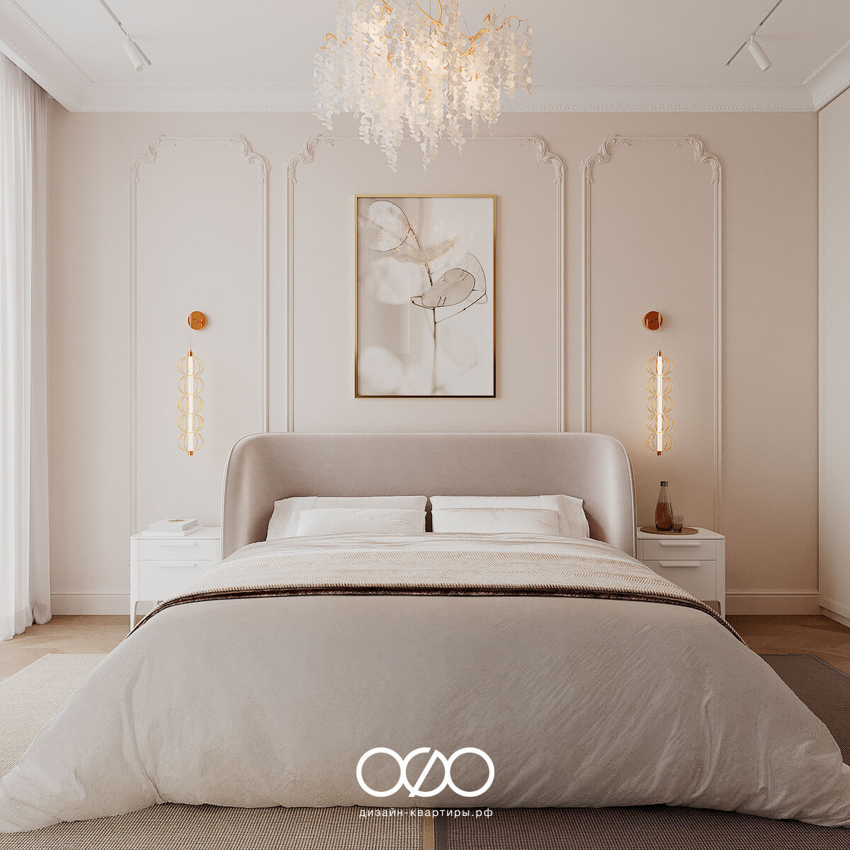 Дизайн спальни в серых тонах