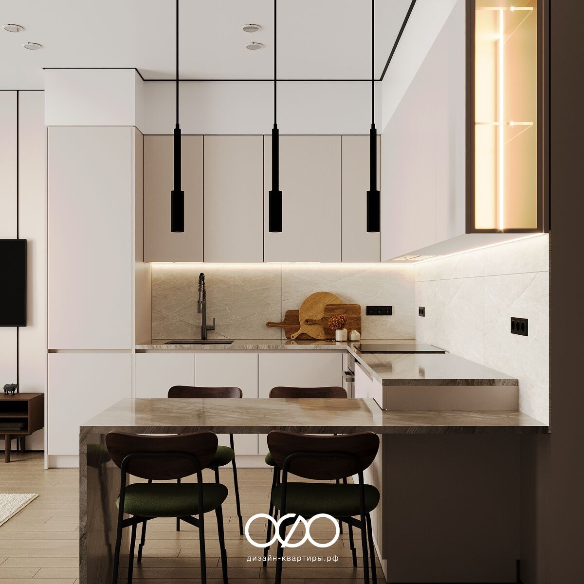 Дизайн квартиры 67 м² в ЖК Символ. Универсальный современный интерьер для аренды и жизни с продуманной планировкой. Закажите проект без ошибок.