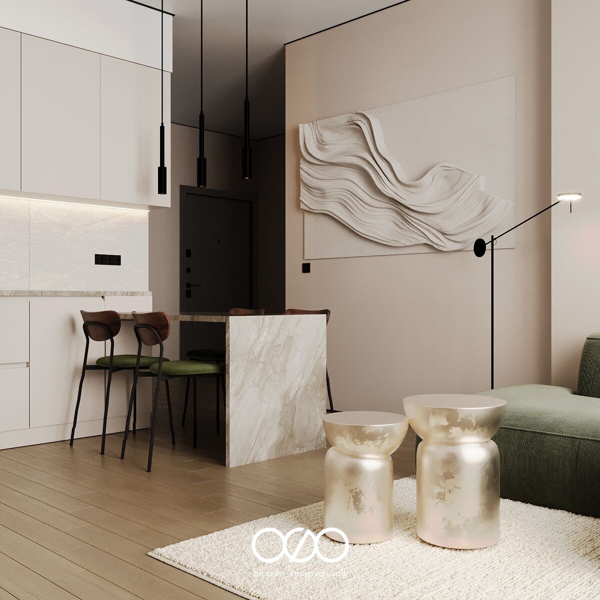 Дизайн квартиры 67 м² в ЖК Символ. Универсальный современный интерьер для аренды и жизни с продуманной планировкой. Закажите проект без ошибок.