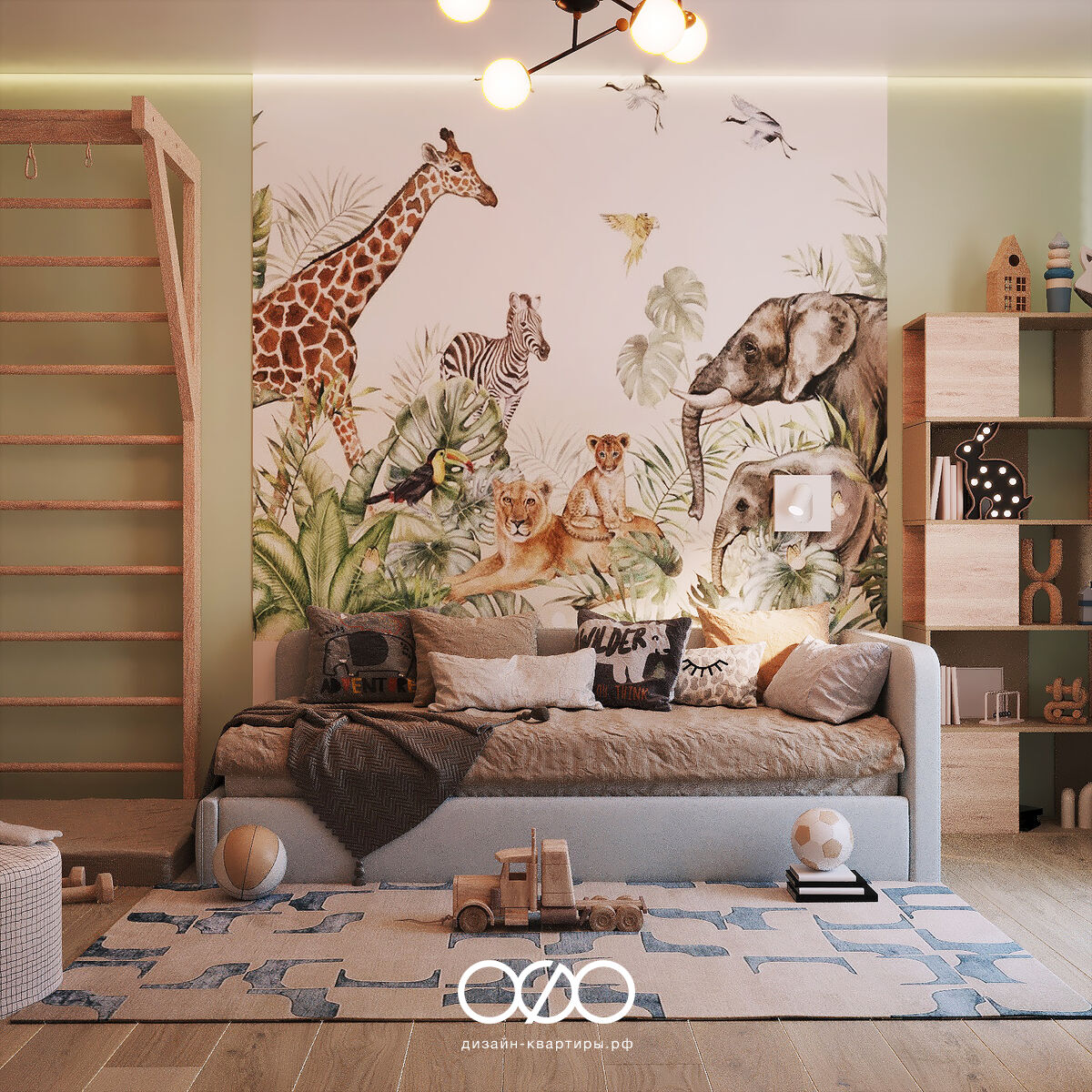 Дизайн квартиры 97 м² в Москве для семьи. Современный интерьер с элементами бохо и продуманной планировкой. Закажите проект без ошибок.