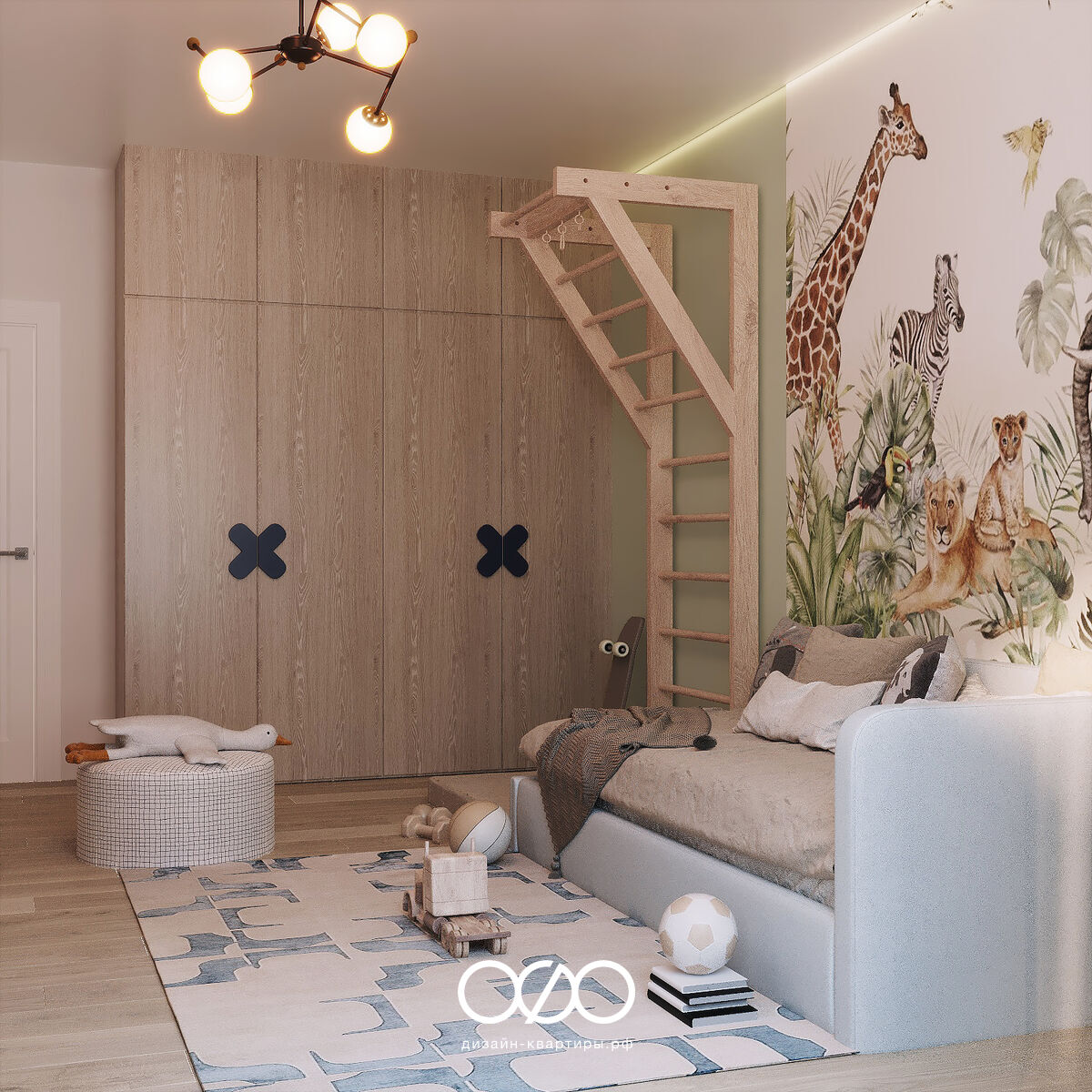 Дизайн квартиры 97 м² в Москве для семьи. Современный интерьер с элементами бохо и продуманной планировкой. Закажите проект без ошибок.